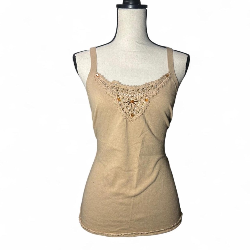 Faded Glory Beige Lace-Trim Camisole